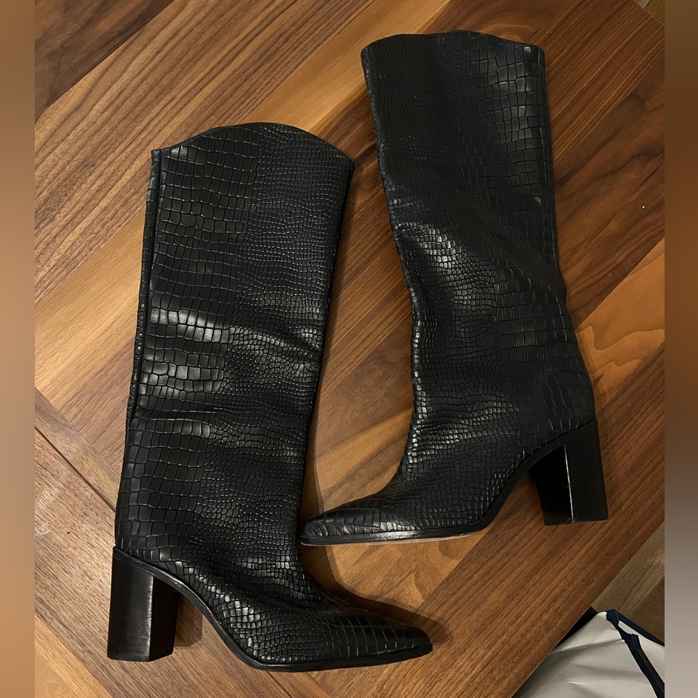 Schultz MARYANA BLOCK WIDE CROCODILE BOOT